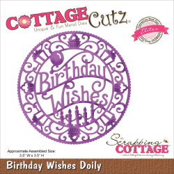 117713 CottageCutz Elites Die (Birthday Wishes Doily) 2120