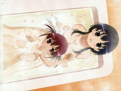 282996 bathing cleavage feet jindai_komaki loli naked saki tan_lines towel usuzumi_hatsumi yokomatsu_yuuma43_